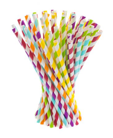 paper drinking straws photographed in a bundle